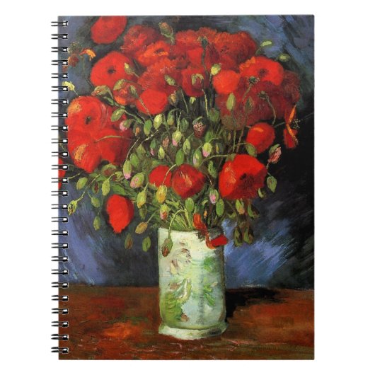 Vase with Red Poppies by Vincent van Gogh ノートブック (正面)