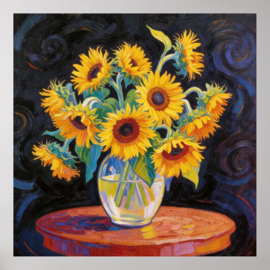 Vase with Sunflowers After Van Gogh ポスター (正面)