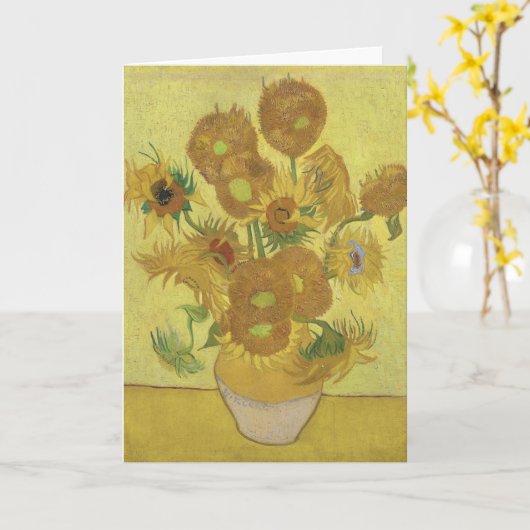 Vase with Twelve Sunflowers by Vincent van Gogh カード (黄色い花)