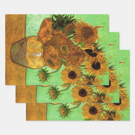 Vase with Twelve Sunflowers by Vincent van Gogh ラッピングペーパーシート (セット)