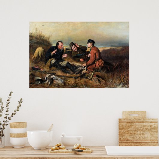Vasily Perov: The Hunters at Rest ポスター (キッチン)