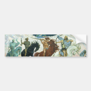 Vasnetsov (1887年)著黙示録の人類の四大災害 バンパーステッカー