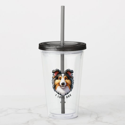Vaso Acrílico acrylic glass with pet design アクリルタンブラー (正面)
