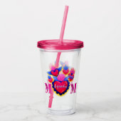 Vaso acrílico Corazones rosas de Mamá Editable アクリルタンブラー (裏面)