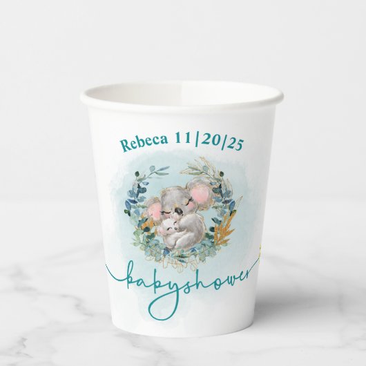 Vaso de papel baby shower colección baby Koala 紙コップ (左)