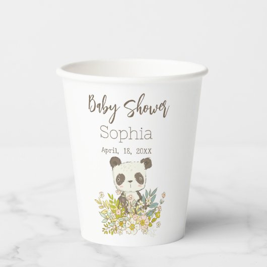 Vaso de papel Baby Shower Panda 紙コップ (正面)