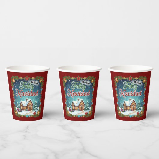 Vaso navideño con diseño colorido y festivo 紙コップ (複数)