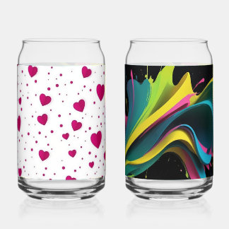 VASOS CORAZONES Y VASOS DE COLORES DIVERSOS ガラス缶