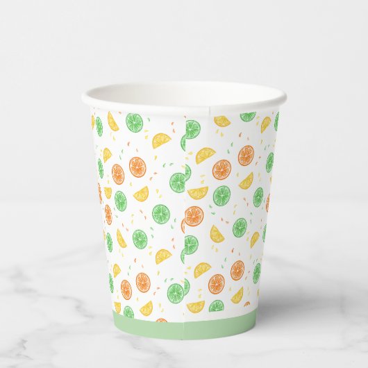 Vasos de papel cítricos borde verde 紙コップ (右)