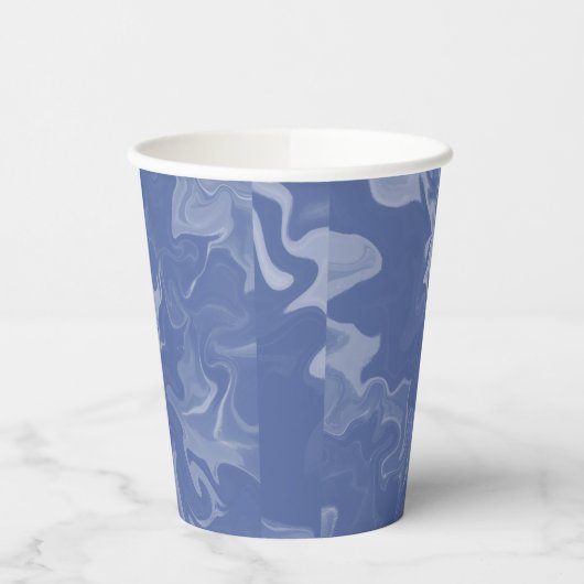 Vasos de papel efecto marmolado azul 紙コップ (左)