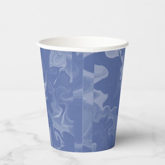 Vasos de papel efecto marmolado azul 紙コップ (右)