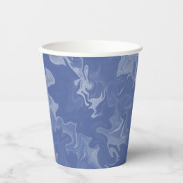 Vasos de papel efecto marmolado azul 紙コップ