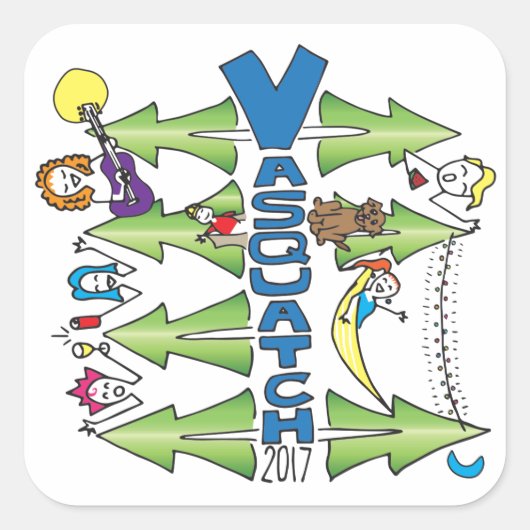 Vasquatch 2017 – 大ステッカー スクエアシール (正面)