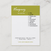 Vasquez -はっきりしたなイラストレーターの芸術家ペインター(セロリ) 名刺 (裏面)