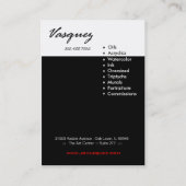 Vasquez - Artist Painter Illustrator (白) 名刺 (裏面)