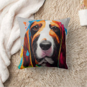 Vasset Hound Dog Petかわいい愛らしい動物会社 クッション (ブランケット)