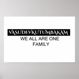 Vasudevkutumbakam wall art- Sanskrit Quote Poster  ポスター