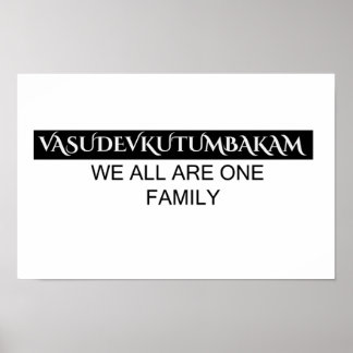 Vasudevkutumbakam wall art- Sanskrit Quote Poster  ポスター