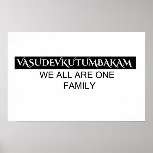 Vasudevkutumbakam wall art- Sanskrit Quote Poster  ポスター (正面)