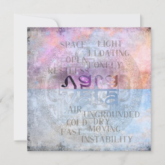 VATA DOSHA – グリーティングカード (正面)