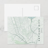 Vatican City Map Minimal Postcard ポストカード (正面/裏面)