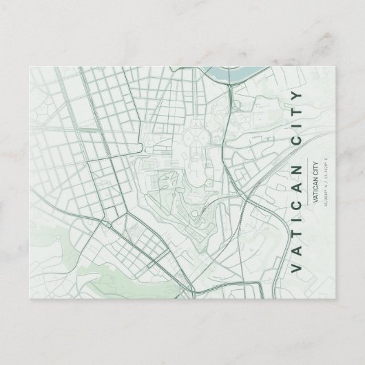 Vatican City Map Minimal Postcard ポストカード (正面)