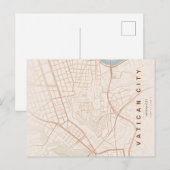 Vatican City Map Minimal Postcard ポストカード (正面/裏面)