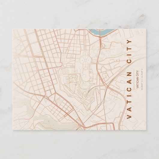 Vatican City Map Minimal Postcard ポストカード (正面)