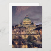 Vatican night sky destination wedding Rome Italy 招待状 (正面/裏面)