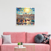 Vatican Square Sunlit Grandeur Canvas キャンバスプリント (インサイチュ (リビング))
