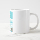 Vatnajökull アイスランド旅行ポスター ジャンボコーヒーマグカップ (右)