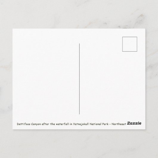 Vatnajokull NPのデティフォス滝 – アイスランド ポストカード (裏面)
