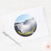 Vatnajokull NPのデティフォス滝 – アイスランド ラウンドシール (封筒)