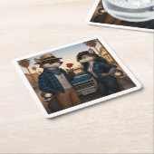 Vato Lobo "Valentines" スクエアペーパーコースター (アングル)