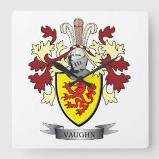 Vaughn Family Crest Coat of Arms スクエア壁時計