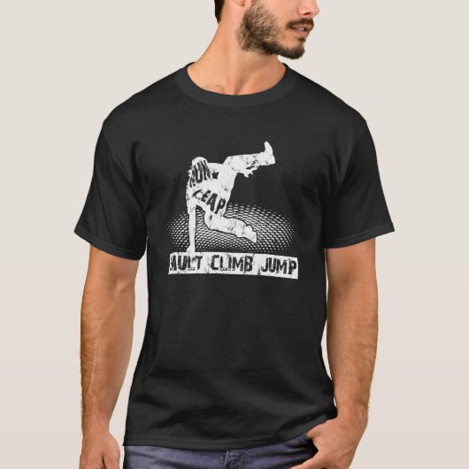 VaultジャンプLeap Climb Any Free Runner Tシャツ (正面)