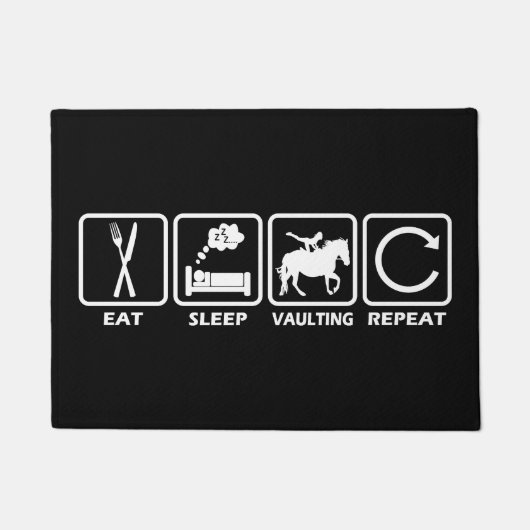 Vaulting Horse Eat Sleep Repeat for Equestrian ドアマット (正面)