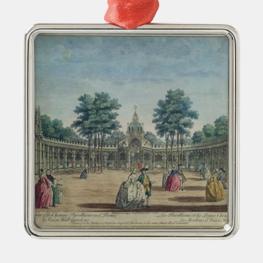 Vauxhの中国のなパビリオンそして箱の眺め メタルオーナメント (正面)