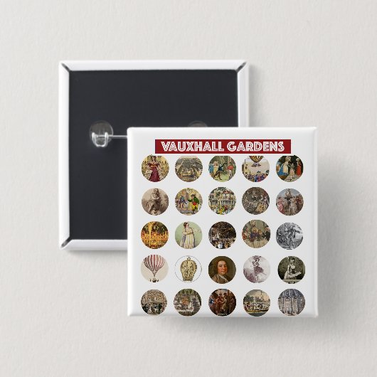 Vauxhall Gardens Square Button 缶バッジ (正面&裏面)