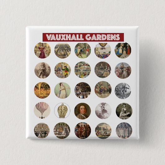Vauxhall Gardens Square Button 缶バッジ (正面)