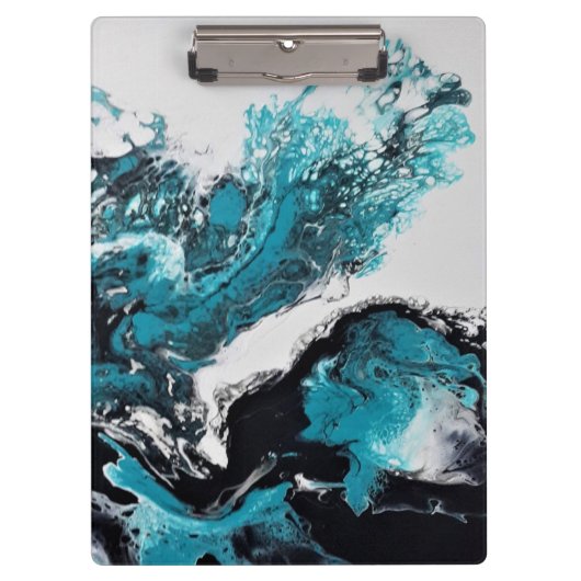 Vawes抽象芸術スパイラルフォトノートブック クリップボード (正面)