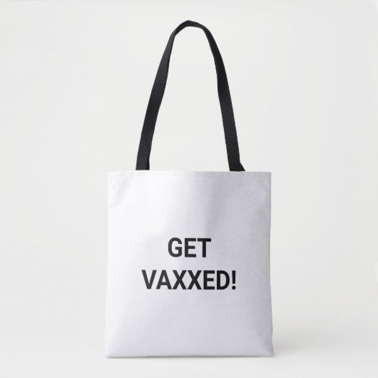 Vaxxedブラック文字ミニマルカスタムリストの取得モダン トートバッグ (正面)