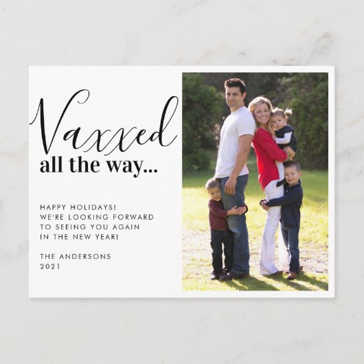 Vaxxed All モダン Way 2021クリスマスフォト シーズンポストカード (正面)