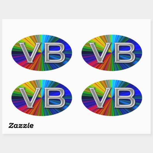 VBバージニアビーチ心理牧歌的カラーズオーバルロゴ 楕円形シール (シート)