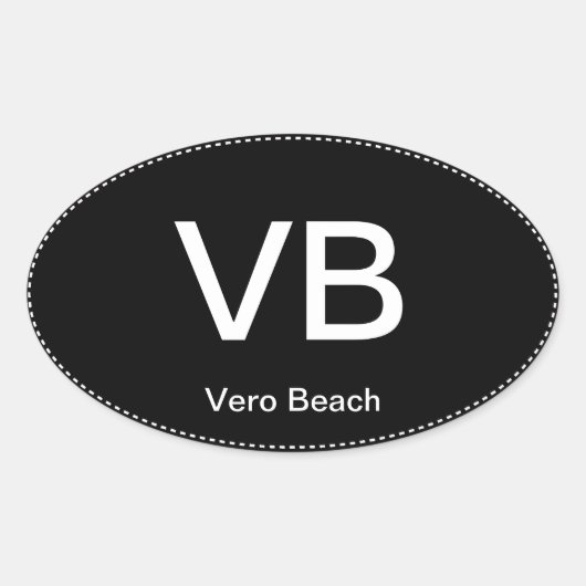 VBベロビーチオーバルバンパーステッカー 楕円形シール (正面)