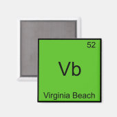 Vb - バージニアビーチの街 化学元素記号 マグネット (正面/裏面)