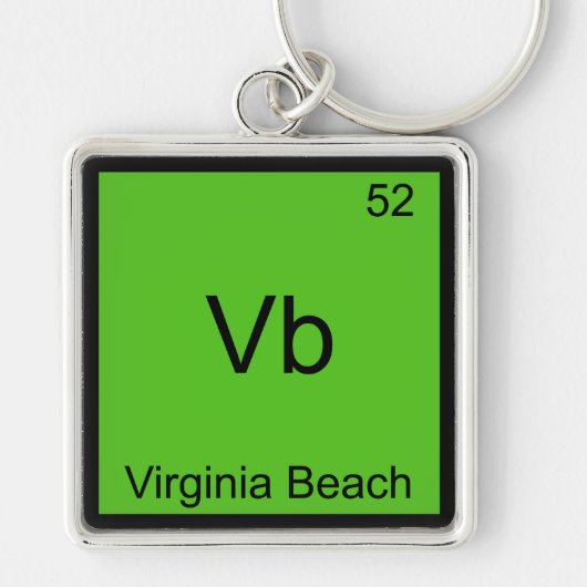 Vb - バージニアビーチ 都市の化学元素記号 キーホルダー (正面)
