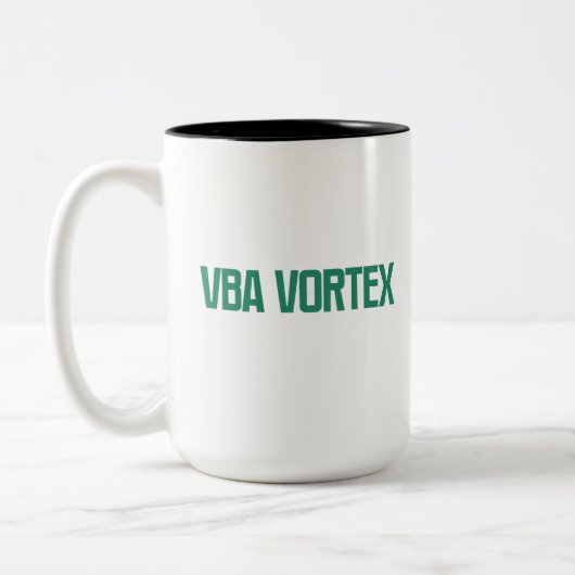 VBA Vortex | Excelマクロ自動化エキスパートデザイン ツートーンマグカップ (左)
