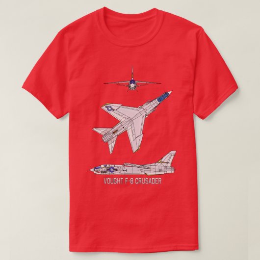 Vbad F8十字軍アメリカのジェット飛行機ダイアグラムギフト Tシャツ (デザイン正面)