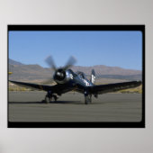 Vbed F4U Corsair, 離れ Front_WWII飛行機 ポスター (正面)
